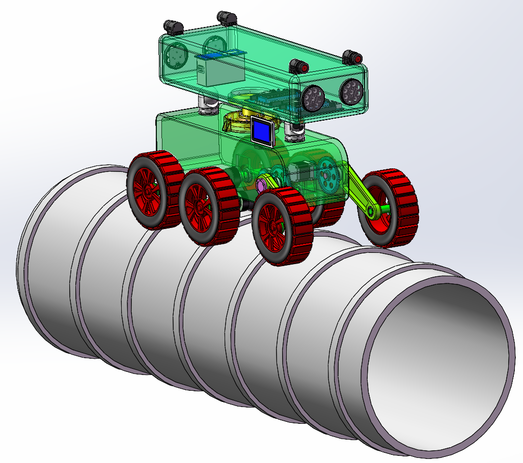瓦斯抽采巡检机器人（SW+CAD+说明书）