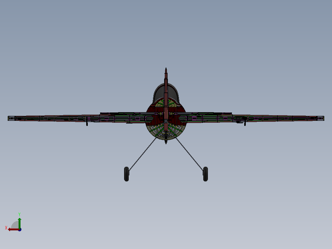 特技飞机油动航模后视图