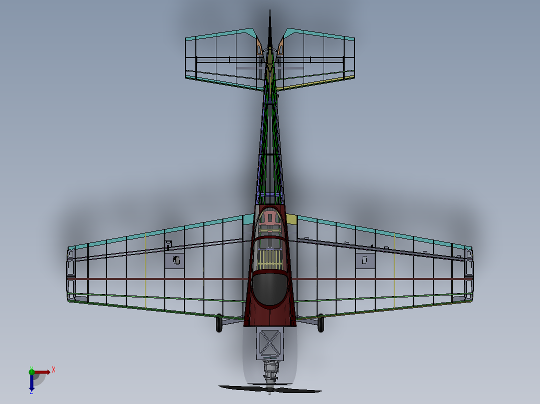 特技飞机油动航模俯视图