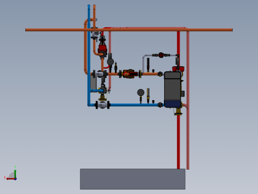 供热变电所管道系统后视缩略图