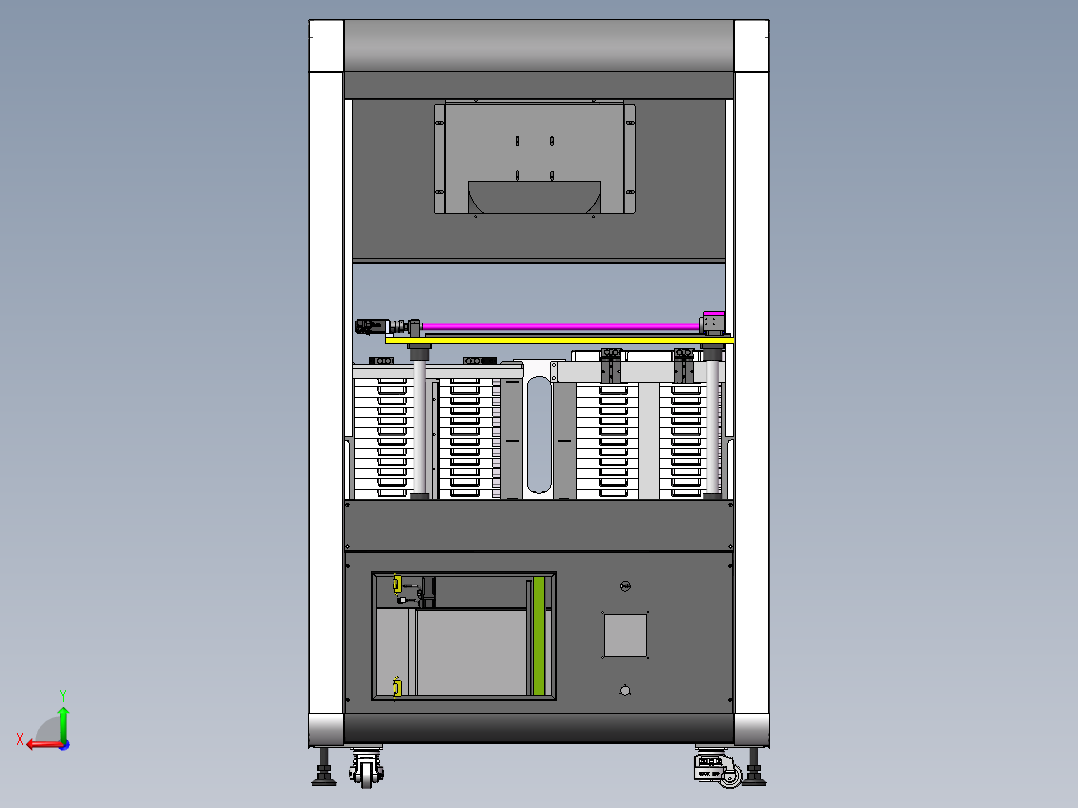 Tray盘自动上料机sw17可编辑后视图