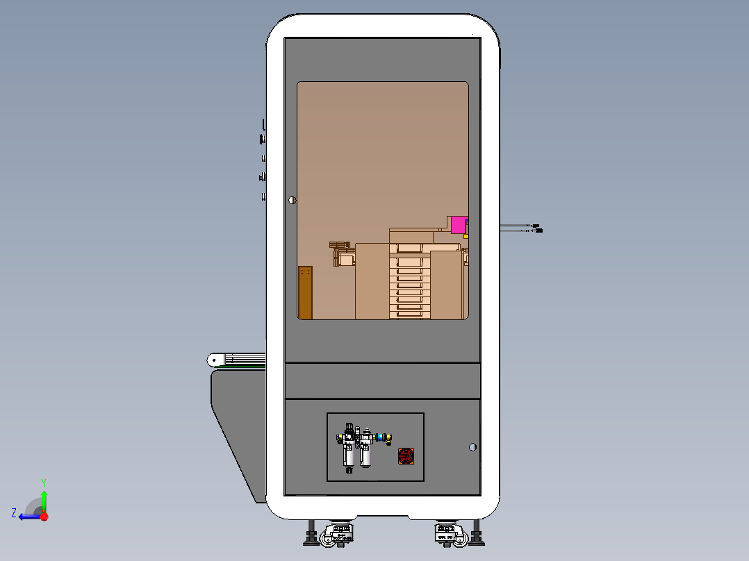 Tray盘自动上料机sw17可编辑右视图