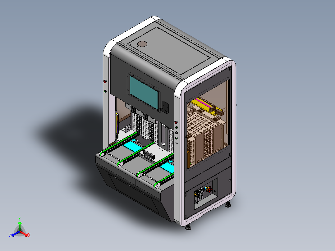 Tray盘自动上料机sw17可编辑正等轴测图