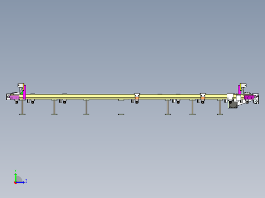 单电机驱动双输送带3D数模图纸 STP格式左视缩略图