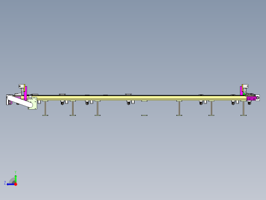 单电机驱动双输送带3D数模图纸 STP格式右视缩略图