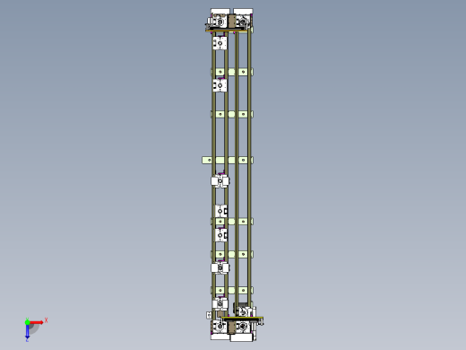 单电机驱动双输送带3D数模图纸 STP格式俯视缩略图