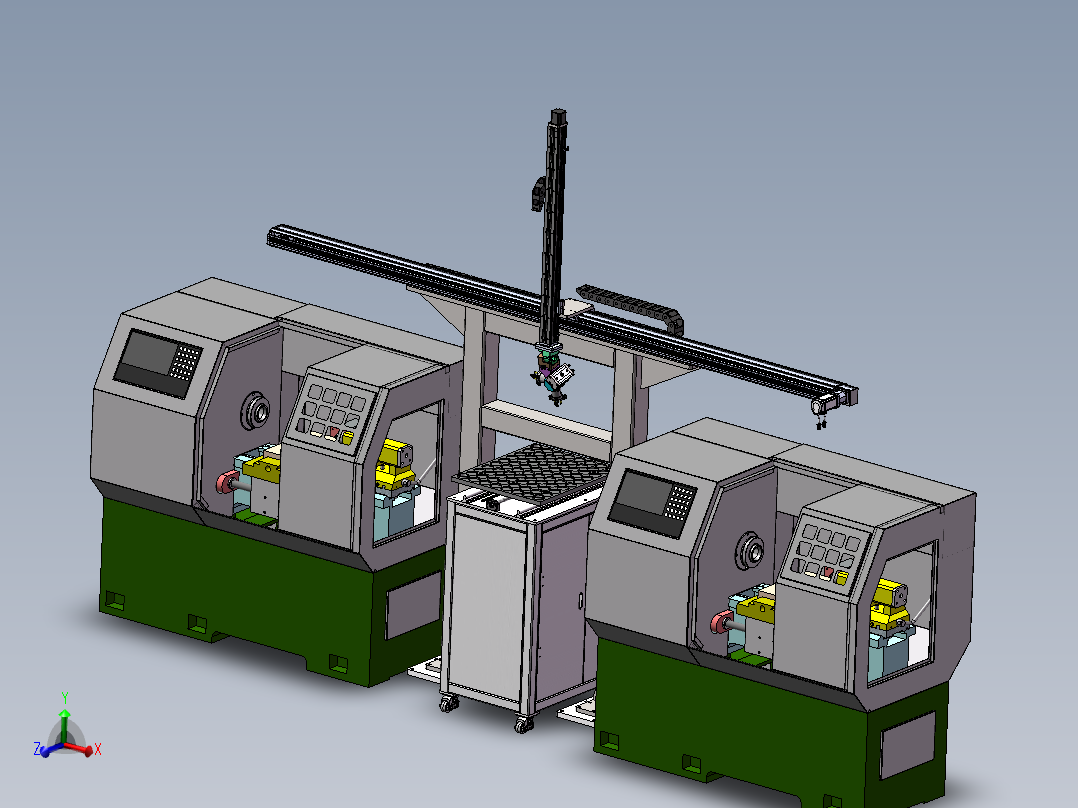 单臂XZ桁架上下料机械手3d图纸 CNC两轴XZ双夹爪桁架机械手3d模型