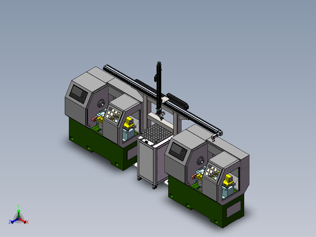 单臂XZ桁架上下料机械手3d图纸 CNC两轴XZ双夹爪桁架机械手3d模型正等轴测图