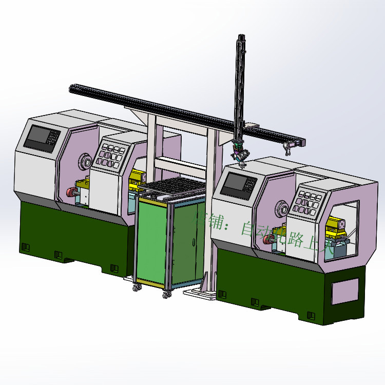单臂XZ桁架上下料机械手3d图纸 CNC两轴XZ双夹爪桁架机械手3d模型