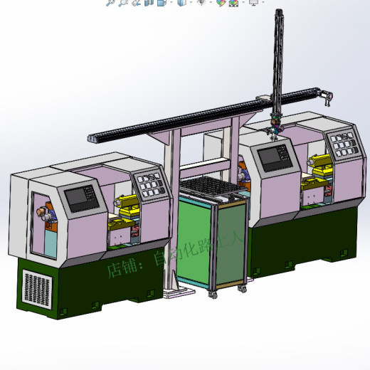 单臂XZ桁架上下料机械手3d图纸 CNC两轴XZ双夹爪桁架机械手3d模型缩略图