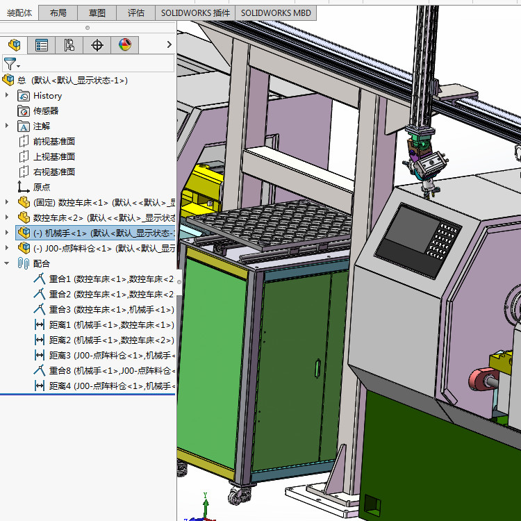 单臂XZ桁架上下料机械手3d图纸 CNC两轴XZ双夹爪桁架机械手3d模型