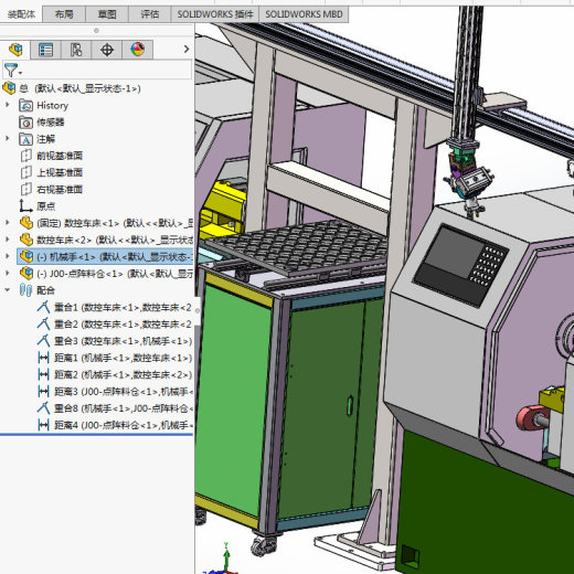 单臂XZ桁架上下料机械手3d图纸 CNC两轴XZ双夹爪桁架机械手3d模型缩略图