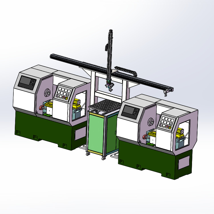单臂XZ桁架上下料机械手3d图纸 CNC两轴XZ双夹爪桁架机械手3d模型