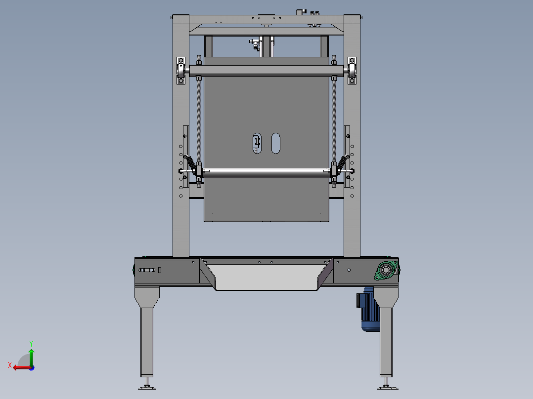 4060矩形管钣金皮带线在线式剔除机构3d图纸 在线转角机构3d模型后视图