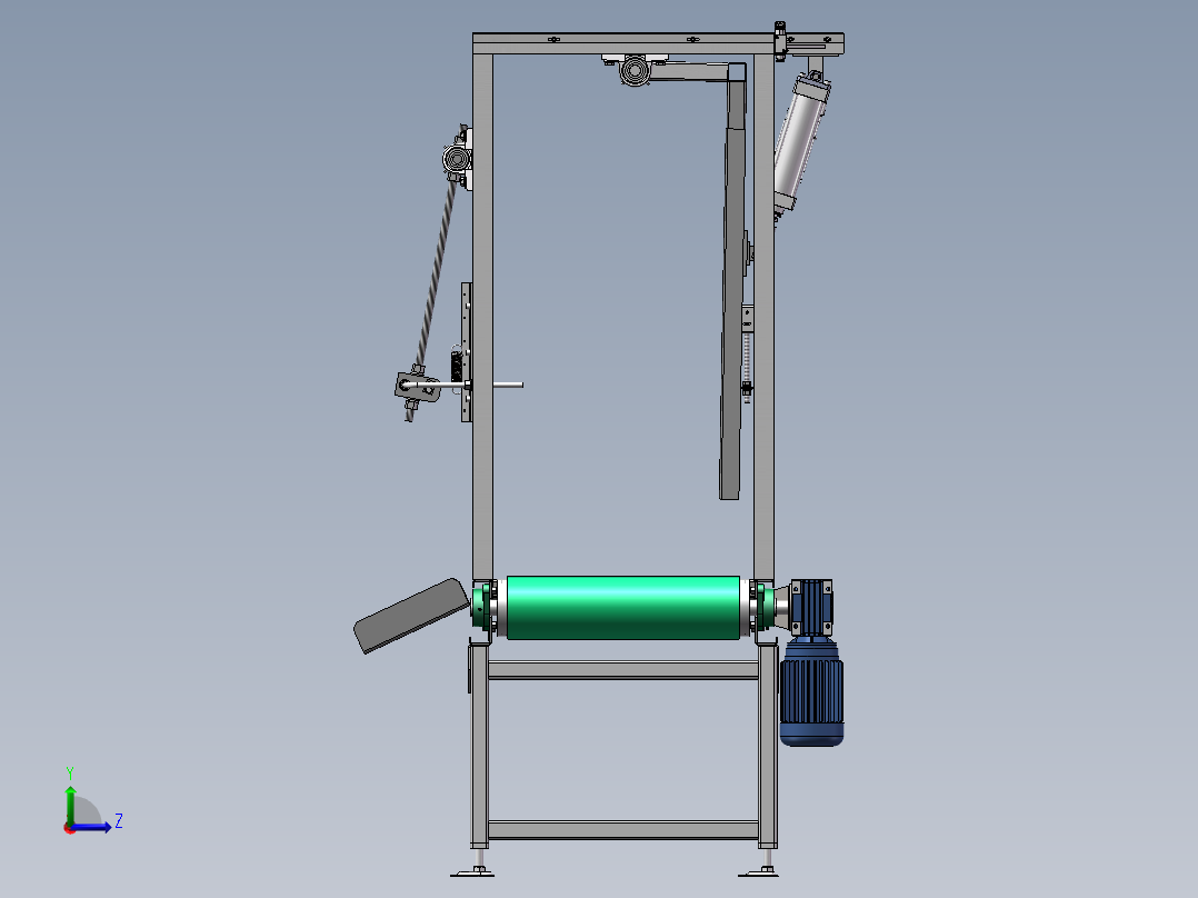 4060矩形管钣金皮带线在线式剔除机构3d图纸 在线转角机构3d模型左视图