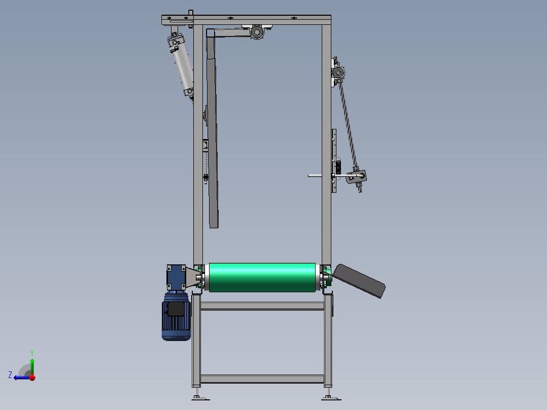 4060矩形管钣金皮带线在线式剔除机构3d图纸 在线转角机构3d模型右视图