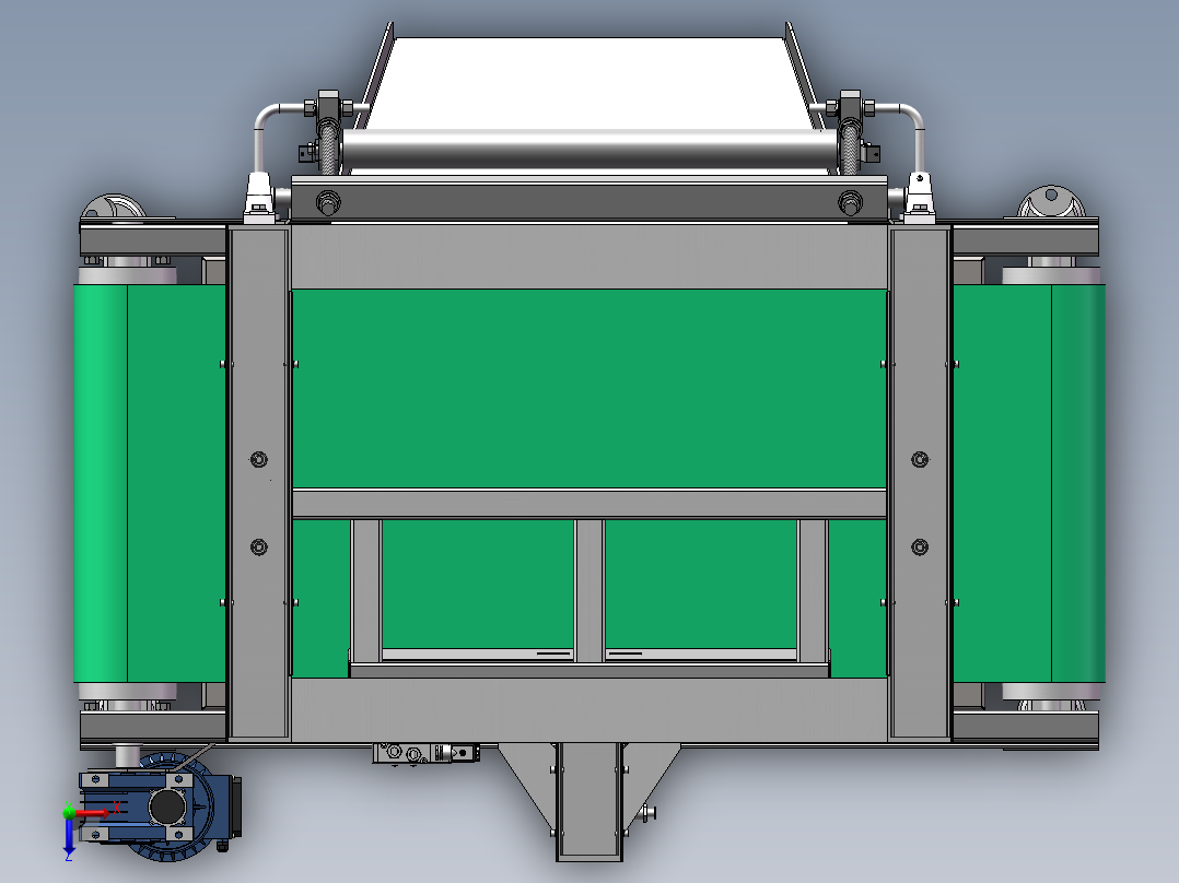 4060矩形管钣金皮带线在线式剔除机构3d图纸 在线转角机构3d模型俯视图