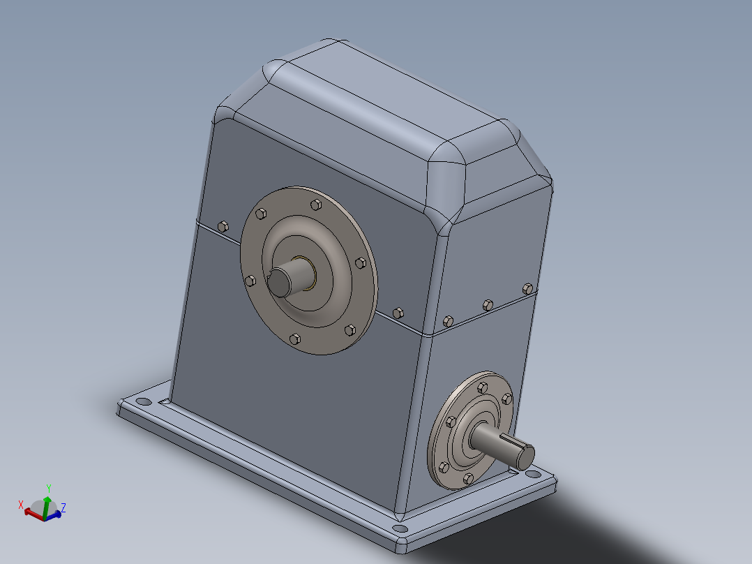 蜗轮蜗杆减速器3D数模图纸 Solidworks设计