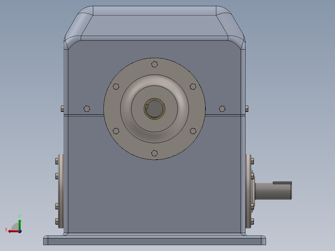 蜗轮蜗杆减速器3D数模图纸 Solidworks设计后视图