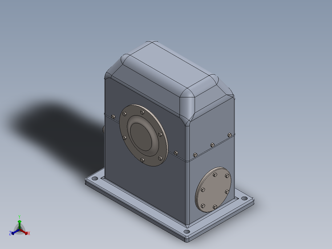 蜗轮蜗杆减速器3D数模图纸 Solidworks设计正等轴测图