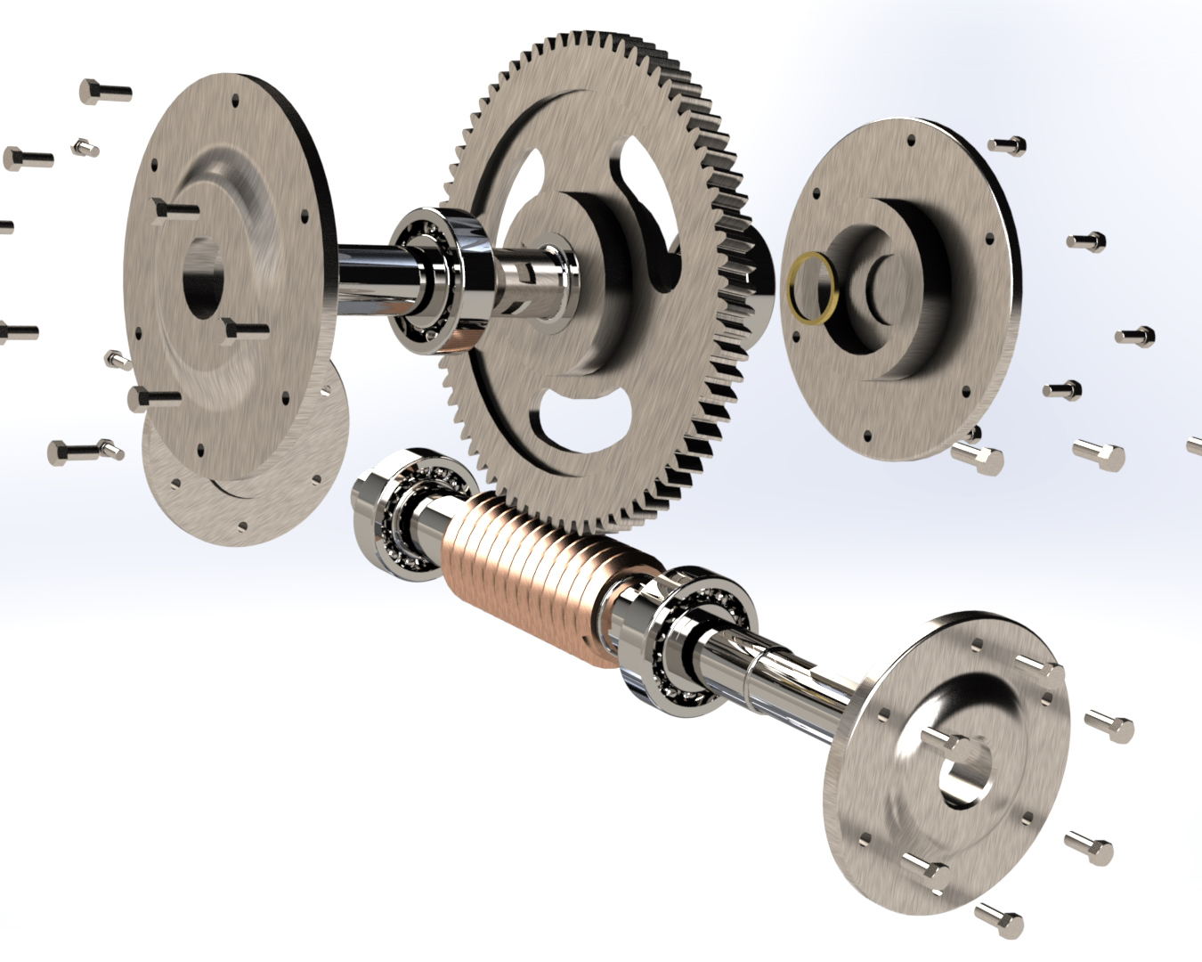 蜗轮蜗杆减速器3D数模图纸 Solidworks设计