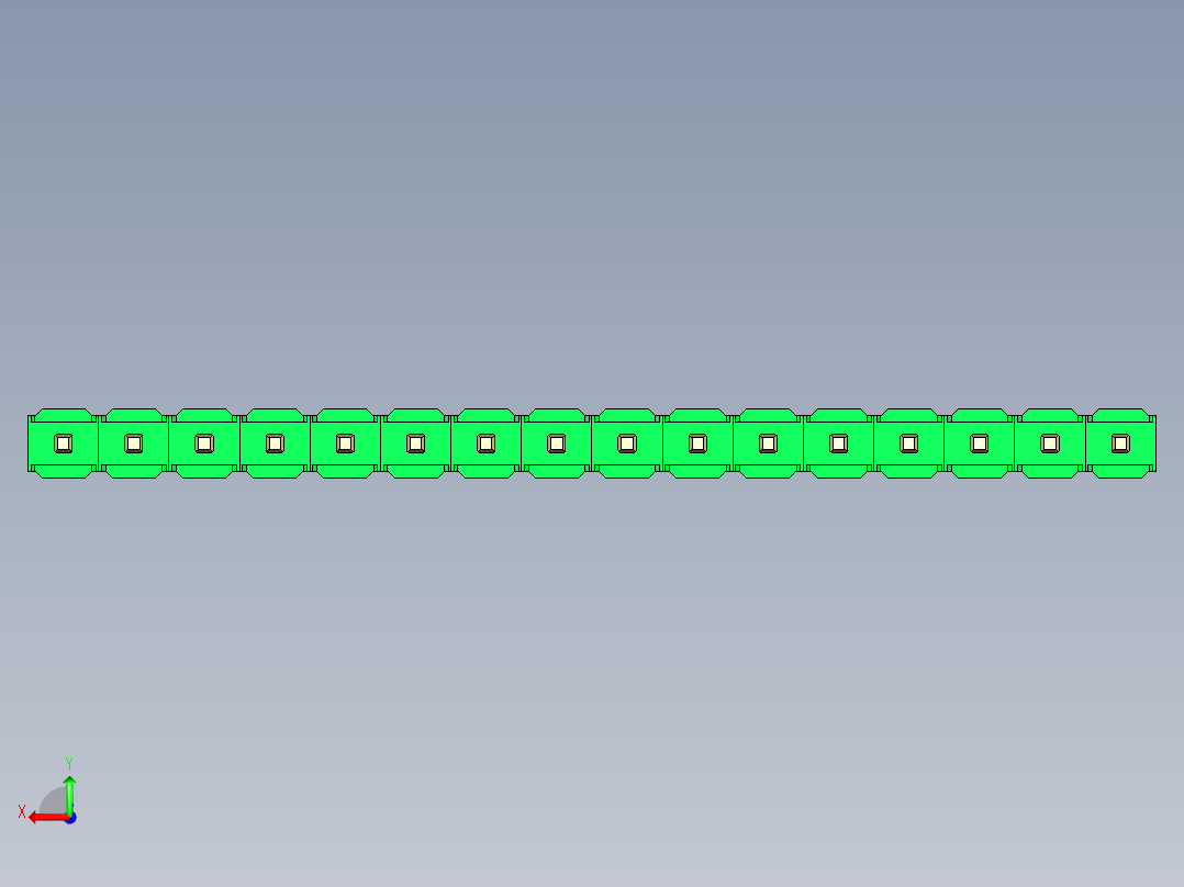 彩色公头100mil（2.54mm）系列-DS1021_green_1x16p_100mil_Type1_rev1.0后视图