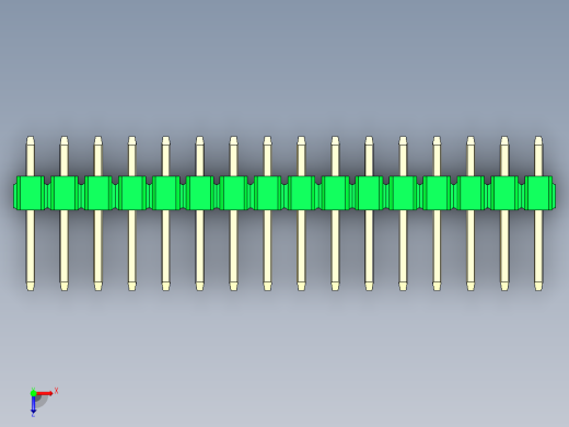 彩色公头100mil（2.54mm）系列-DS1021_green_1x16p_100mil_Type1_rev1.0俯视缩略图