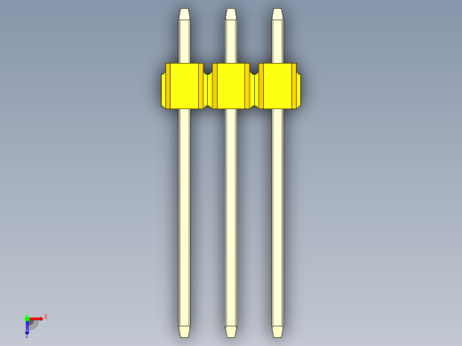 彩色公头100mil（2.54mm）系列-DS1021_yellow_2x03p_100mil_Type5_rev1.0俯视缩略图