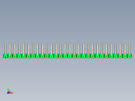 彩色公排针 100mil 2.54mm 系列-DS1022_green_28p_100mil_TypeU_rev1.0前视缩略图