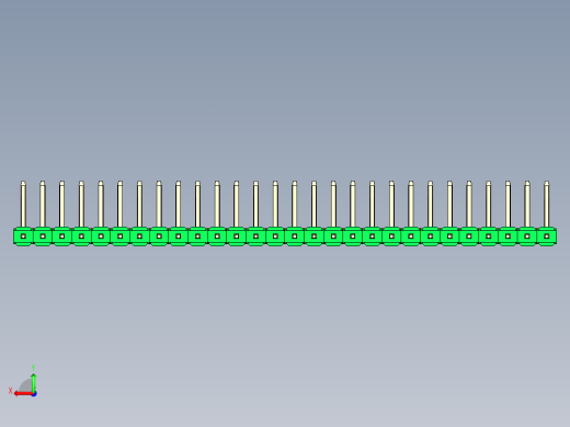 彩色公排针 100mil 2.54mm 系列-DS1022_green_28p_100mil_TypeU_rev1.0后视缩略图