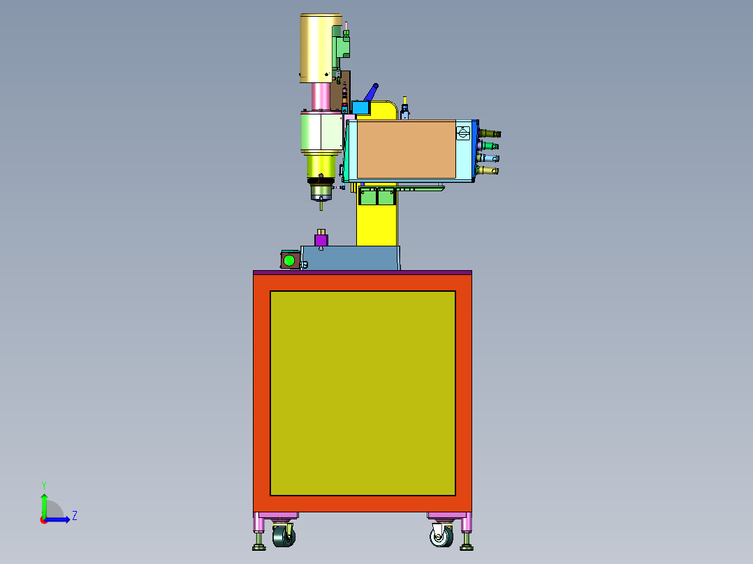 小型电子伺服压力压装机左视图
