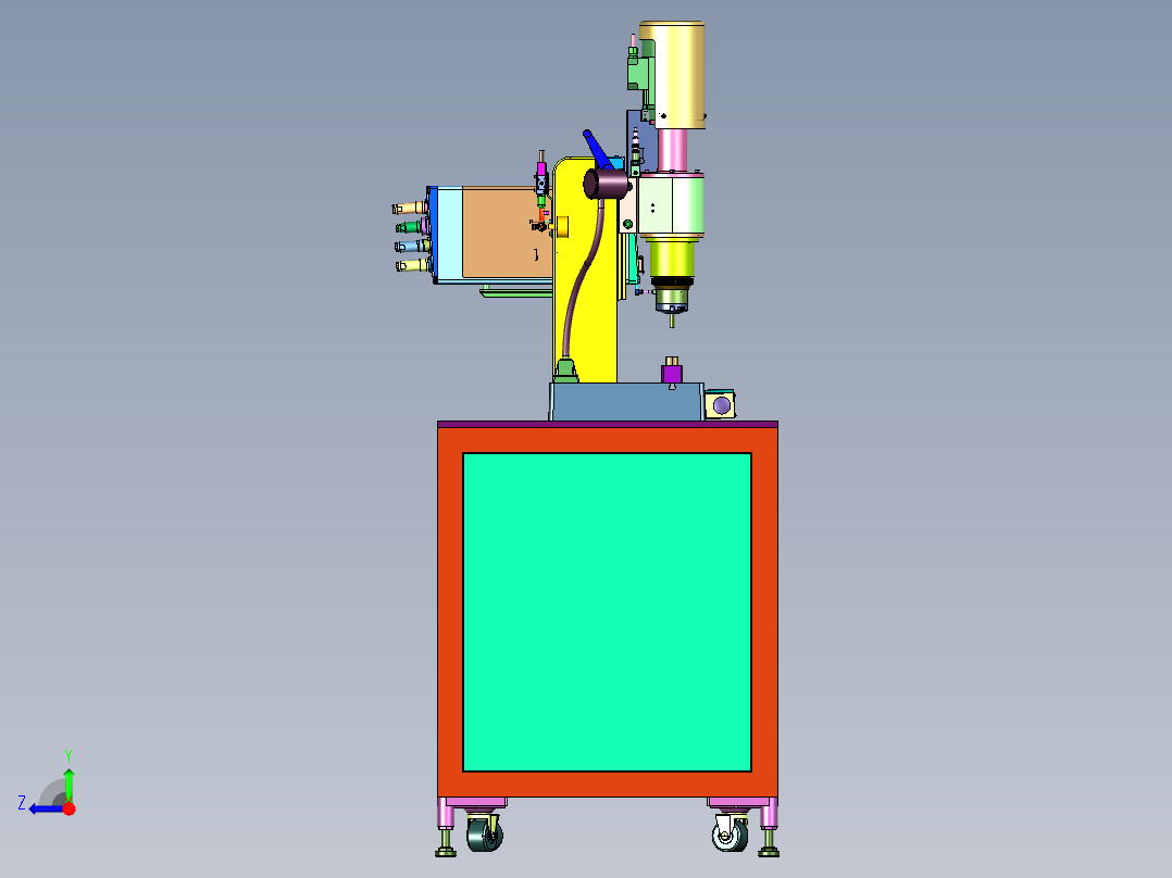 小型电子伺服压力压装机右视图
