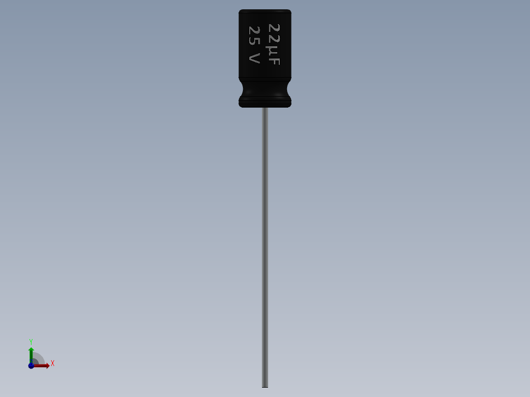 电容器 二极管 电阻器-Capacitor 22uF-25V前视图