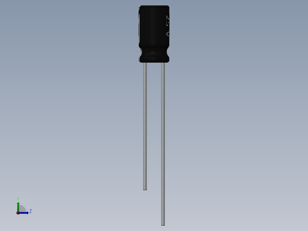 电容器 二极管 电阻器-Capacitor 22uF-25V左视图