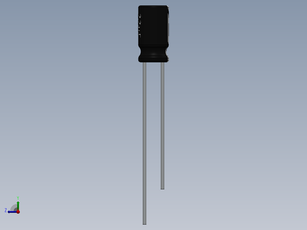 电容器 二极管 电阻器-Capacitor 22uF-25V右视图