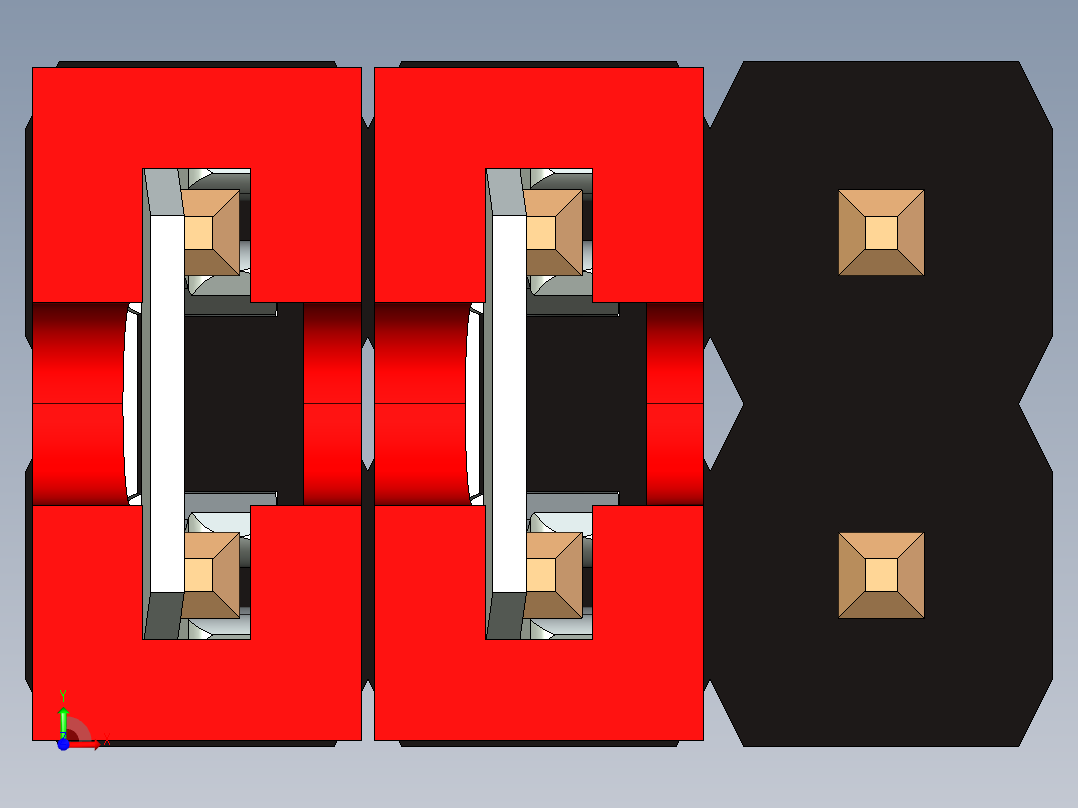 带跳线的排针-pinheader 2x3 and 2 jumpers前视图