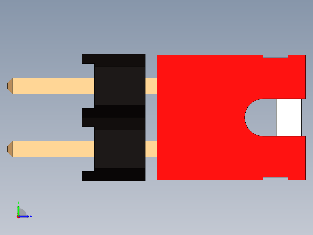 带跳线的排针-pinheader 2x3 and 2 jumpers左视图