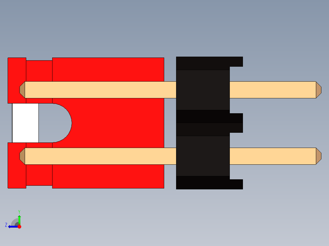 带跳线的排针-pinheader 2x3 and 2 jumpers右视图