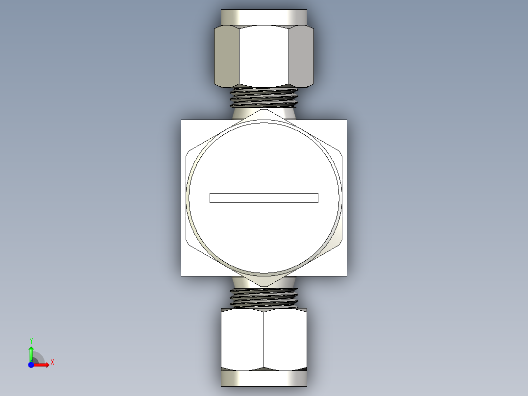 不锈钢计量波纹管密封阀，带垫圈，计量杆尖端，6 mm管接头前视图