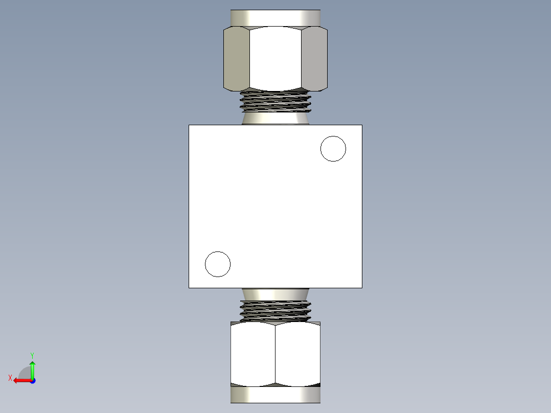 不锈钢计量波纹管密封阀，带垫圈，计量杆尖端，6 mm管接头后视图