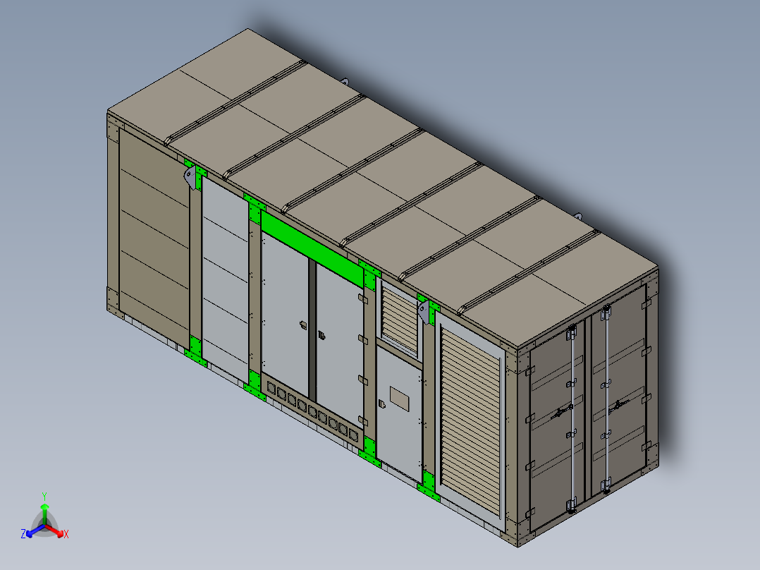2100 kVA柴油发电机正等轴测图