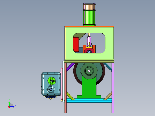 液压机械锥形卷板机左视缩略图