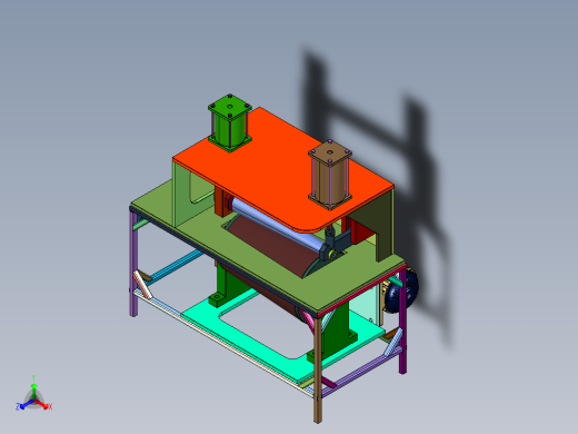 液压机械锥形卷板机正等轴测缩略图