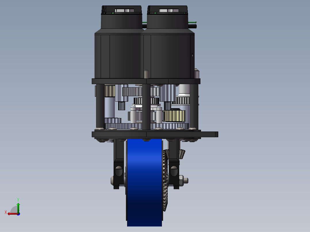 转向轮（电驱动）设计模型后视图