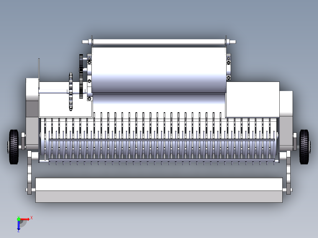 圆型草捆打捆机 牧草捡拾和运输机构俯视图