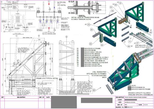 张力桁架3D数模图纸 附工程图缩略图