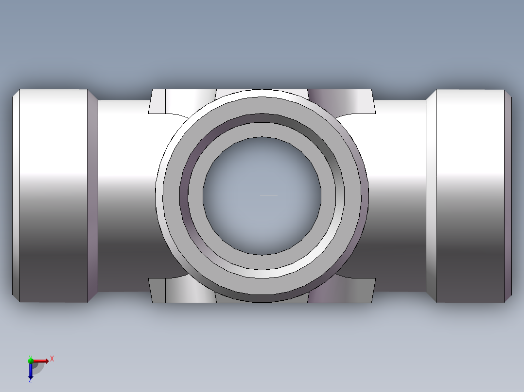 XC+XD 四通接头、XD-36俯视图