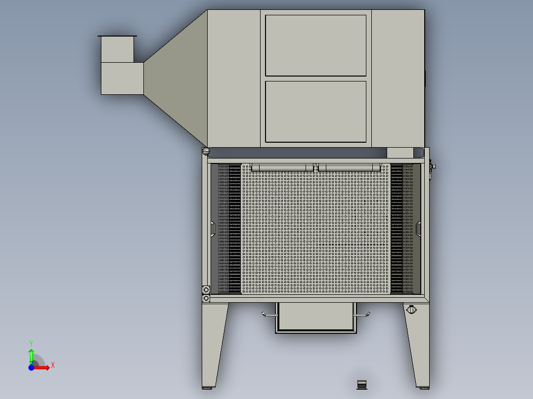 植绒衣架表面静电喷胶装置前视图