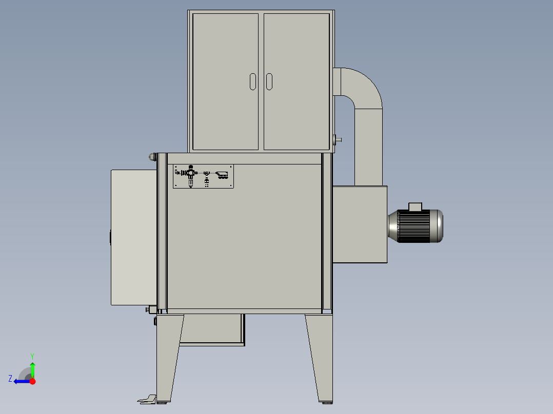 植绒衣架表面静电喷胶装置右视图