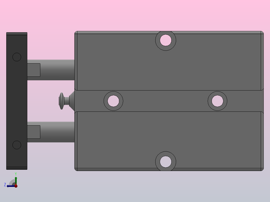 TN系列双轴气缸[TN-16X20-S]右视图
